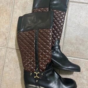 Charter Club Black and Brown Heeled Boots
